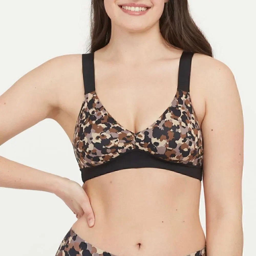 NWT SPANX Bra-llelujah! Unlined Bralette BRUSHED COLLAGE NEUTRAL MINI Smoothing